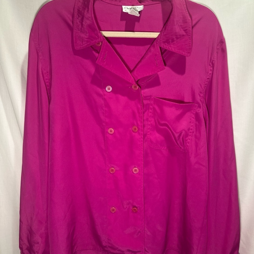 Christian Dior Chemises Vintage Women's Pink Blouse